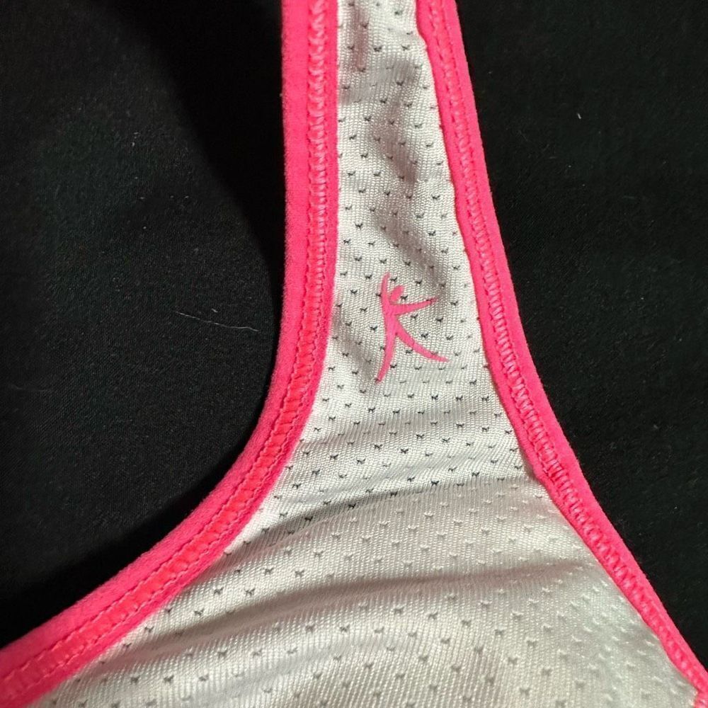 Danskin neon pink/white sports bra , padding is not removable - Picture 5 of 5